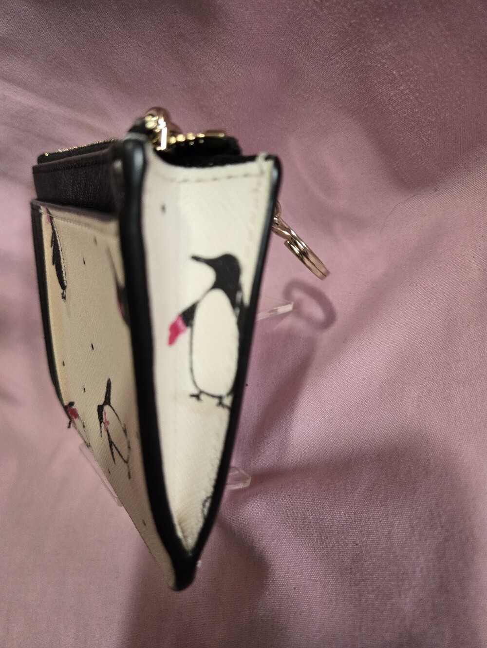 kate spade White Penguin Print Card Pouch/Wallet EUC - Picture 4 of 7